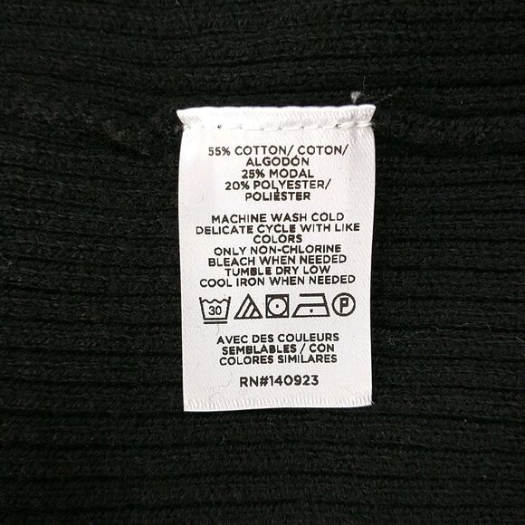 Loft Versa Sweater Maxi Dress PXL Petite Black Rib Knit V Neck A Line Button New - Picture 10 of 11